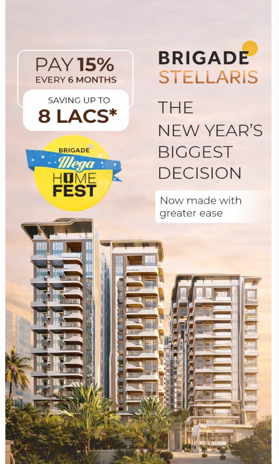 Brigade Stellaris premium residential project in Velachery, Chennai Bangalore